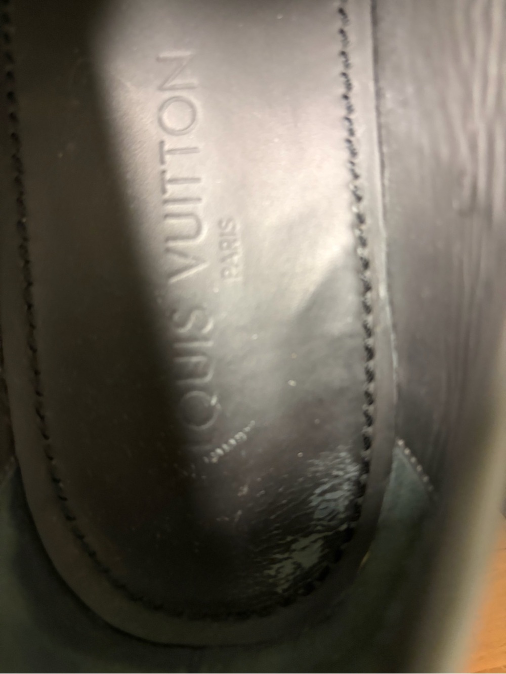 Louis Vuitton Black Damier Embossed Leather Penny Loafers - Picture 13 of 17